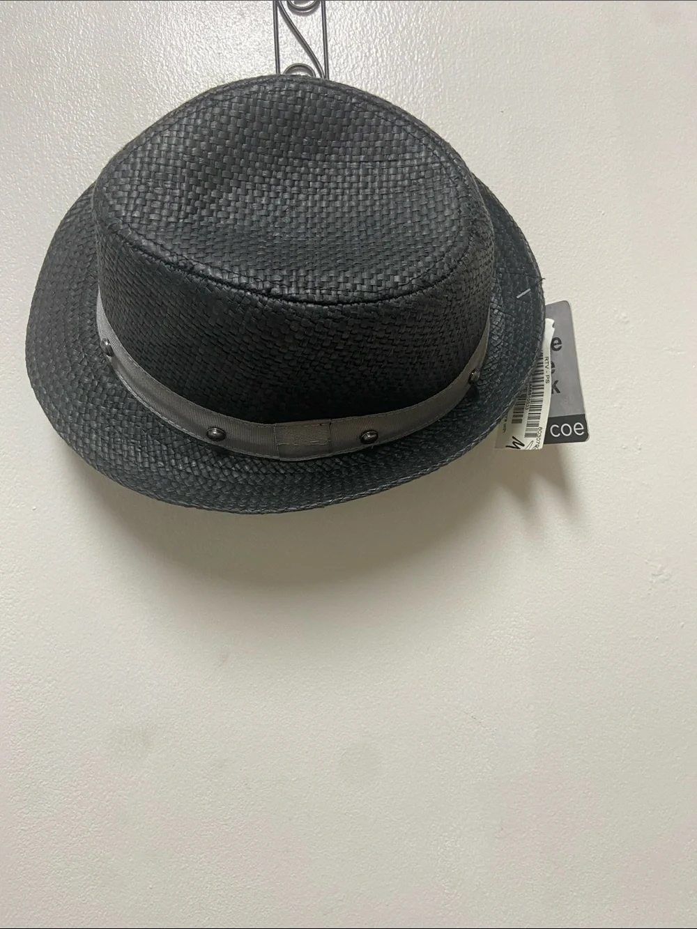 Amy Coe Black Woven Straw Kids Fedora Hat